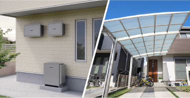 カーポート・蓄電池の設置イメージ